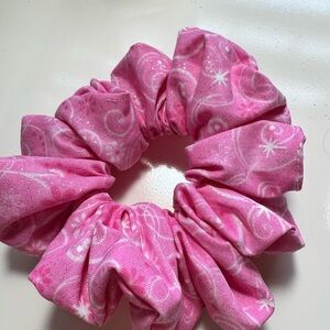 Charming Pink Patterned Kids Scrunchie